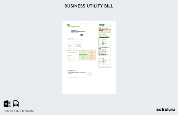 цифровая загрузка шаблона счета за коммунальные услуги Scottish Power UK PLC